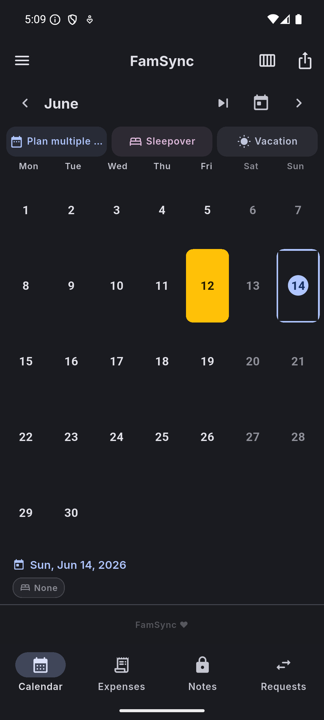 Calendario FamSync