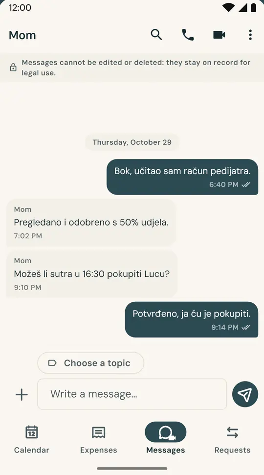 Chat namijenjen isključivo djeci — Odvojen od svakodnevnih razgovora. Poslane poruke ne mogu se naknadno mijenjati niti brisati.